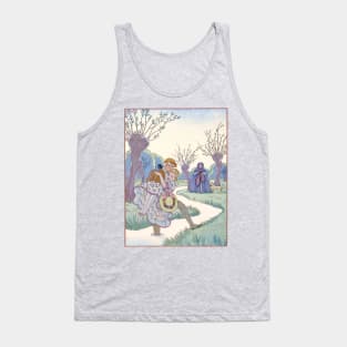 Gentleman carrying a girl across a stream Tank Top